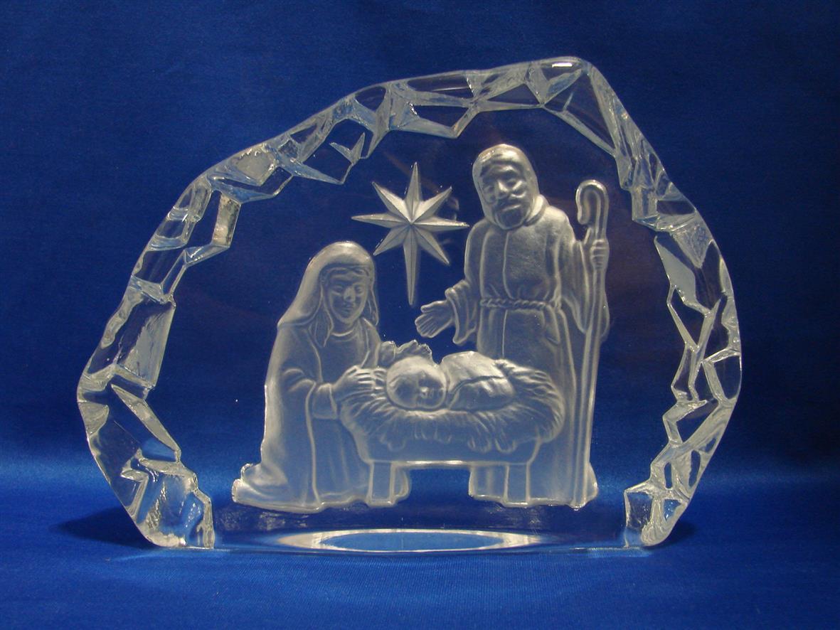 Vintage L.E. Smith Glass Iceberg Nativity Scene Paperweight #294  - $20.00