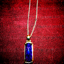 Vintage amethyst pendant on gold chain - £33.23 GBP