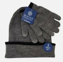 Winter Essentials Kids Cozy 2-Piece Knit Gray Beanie and Gloves Set - $251.18 MXN