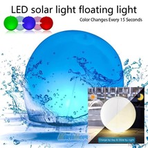 Solar Led Lights Inflatable, 14&quot; Floating Pool Lights Waterproof Color Changing - £31.59 GBP