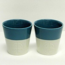 Starbucks Coffee Company Lot (2) 2011 Blue &amp; White 8 Oz Etched Tao Tea Cups - £11.53 GBP