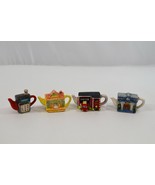 Red Rose Miniature Teapots Cell Phone Town Hall Fire Station Little Hous... - £34.08 GBP