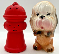 Vintage Retro Salt and Pepper Shakers Dog &amp; Fire Hydrant U260/29 - £19.57 GBP