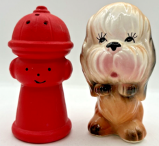 Vintage Retro Salt and Pepper Shakers Dog &amp; Fire Hydrant U260/29 - £18.90 GBP