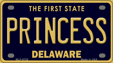 Princess Delaware Novelty Mini Metal License Plate Tag - $14.95