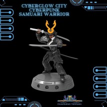 3D Printed Cyberglow City Cyberpunk Samurai Warrior Miniature  - 28mm 32mm - $5.81+
