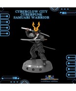 3D Printed Cyberglow City Cyberpunk Samurai Warrior Miniature  - 28mm 32mm - $6.83+