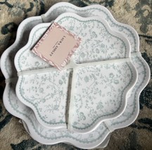 Set 8 LAURA ASHLEY Dinner &amp; Salad Plates Grn Chinoiserie Floral MELAMINE... - $921.86 MXN