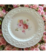 Vintage Homer Laughlin 6.5&quot; Dessert Plate Red Rose Design C35N4 USA Floral - $213.83 MXN