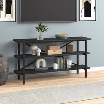 Holloway Rectangular Tv Stand In Black Grain For Tvs Up To 65&quot;. - £134.69 GBP