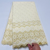 YQOINFKS Polish Lace Embroidery 5Y Satin Fabric Swiss Voile Cotton Dress Textile - £69.58 GBP