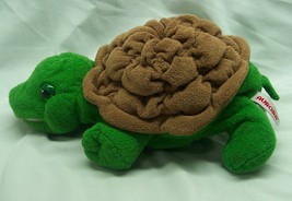 Aurora Very Soft Green &amp; Brown Turtle Hand Puppet 13&quot; Plush Stuffed Animal Toy - £14.64 GBP