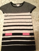 Size 4T Joe Fresh dress sweater dress black striped holiday girls - $15.99