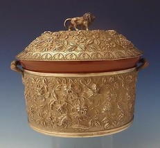 Baltimore Rose by Schofield Repousse Sterling Casserole Dish with 3D Lion #0102 - £7,746.00 GBP