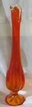 Vintage Viking Orange Swung Vase w/ Pedestal - $57.00