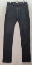Pull&amp;Bear Jeans Men Size 40 Black Denim Super Skinny Mid Rise Pockets Fl... - £18.07 GBP