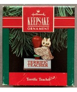 Hallmark 1991 Terrific Teacher Owl Stamper Christmas Ornament - £3.14 GBP
