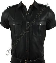 LEATHER MILITARY POLICE UNIFORM  SHIRT   PARTY WEAR CLUB GAY  BRITISH ST... - €56,97 EUR