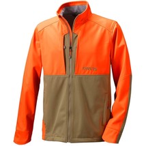 Orvis Softshell Upland Hunting Jacket Orange Tan Full Zip Long Sleeve NE... - $191.43
