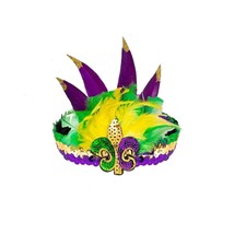 Mardi Gras Feather Headband for Women Purple Yellow Green Mardi Gras Headband fo - £16.40 GBP