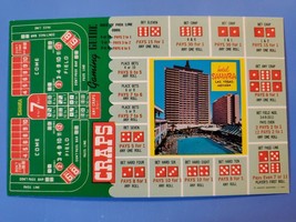 Vtg Postcard Hotel Sahara, Classic Las Vegas, Craps Guide, Nevada, Rat Pack - $4.99