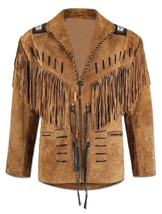 New Hunter Real Suede Leather Jacket Handmade Fringe Western Cowboy Show... - £62.82 GBP+
