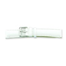 de Beer White Crocodile Grain Leather Watch Band 22mm Silver Color - £79.42 GBP