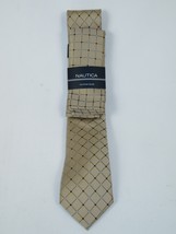 Men's  Nautica Tie and Hankie Set Woven Silky Feel #Nautica-1 Beige image 5