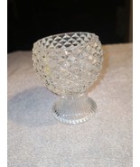 Vintage 1970&#39;s Avon Diamond Cut Clear Glass Footed Votive Candle Holder ... - $9.49