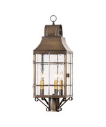 Irvins Country Tinware Stenton Outdoor Post Light in Solid Weathered Brass - £404.38 GBP