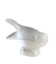 Lalique Crystal France Signed  Frosted Bird Paperweight Figurine - $78.21