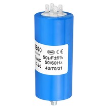 Patikil Cbb60 50Uf Running Capacitor,1Pcs Ac 250V 4Pins 50/60Hz Cylinder... - $746.78 MXN