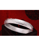 999 Fine Silver Lucky Dragon Bangle Bracelet - £14.15 GBP