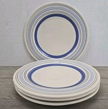 Pfaltzgraff RIO Blue Hand Painted Stoneware Dinner Plates - Set of 4 - £18.65 GBP