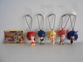 Bandai Fairy Tail Swing figure Keychain Part 1 set of 5 Complete Erza Natsu - $2,238.09 MXN