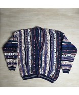 Vintage 90s Cotton Traders Men’s Cardigan 3D Knit Sweater Cosby Coogi St... - €107,37 EUR