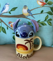 Disney LILO and STITCH Ceramic Coffee Mug : Cup with 3-D Lid “ALOHA” New - £17.57 GBP