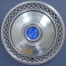 ONE '75-89 Ford Crown Victoria 734R 15" Lace Design Hubcap Wheel Cover Blue Logo - £39.31 GBP