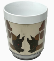 Vintage Thermo Serv Plastic Mugs Black Scottie Dogs Fire Hydrant Set of 4 image 4