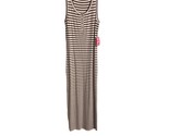 Heart Hips Striped Maxi Dress Women Size M Striped Tank Maroon and Cream - £14.26 GBP