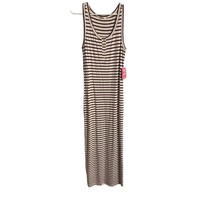 Heart Hips Striped Maxi Dress Women Size M Striped Tank Maroon and Cream - £14.63 GBP