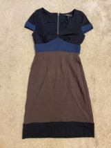 BCBG Maxazria Color-block Neutral Dress size 0 Business Casual Zip Accent - £21.89 GBP
