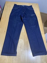 FUBU Platinum Carpenter Men Jeans Blue Baggy Hip Hop 90s Sz 36 x 34 Spell - $674.34 MXN