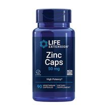 Life Extension Zinc Caps 50mg, 90 Vegetarian Capsules - $11.05