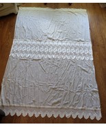 Ivory Floral Lace Sheer Scalloped Curtain Panel 55x83 Victorian Shabby C... - $34.47 CAD