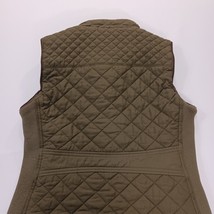 Love Tree Women's Size Small Vest Green Quilted Gold Accents Full Zip Mock Neck image 15