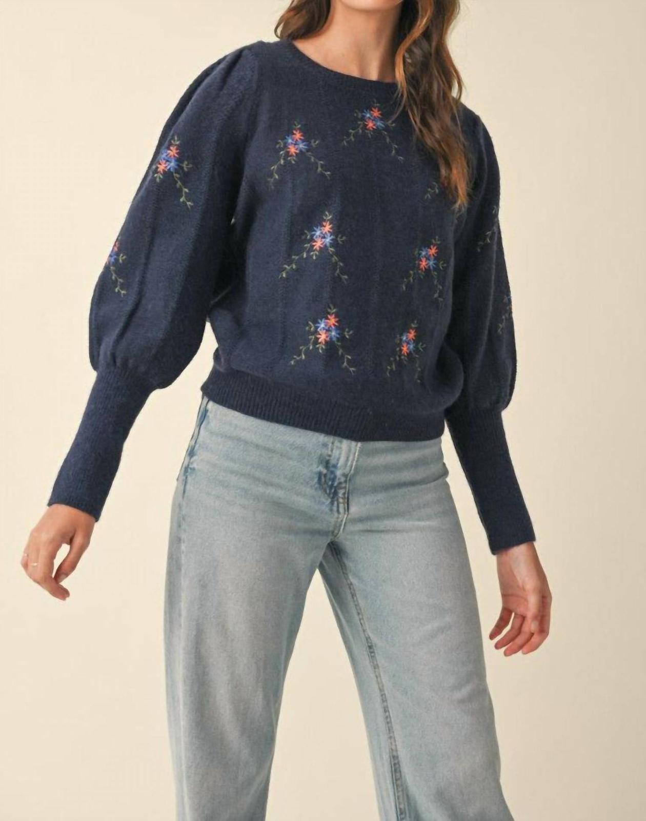 &amp;merci Flower Embroidered Sweater Size S - $47.52