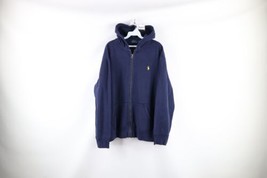 Ralph Lauren Mens Size XL Faded Heavyweight Full Zip Hoodie Sweatshirt Navy Blue - £39.18 GBP