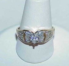 14K .75ct Marquise Diamond Solitaire Baguette Ring Yellow Gold Size 6 Vintage - £865.25 GBP