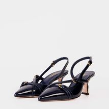 The Atlantic Navy Blue Leather Slingback Women Sandal image 2